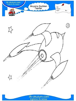 Çocuklar İçin Uzay-Gemisi Boyama Sayfaları 